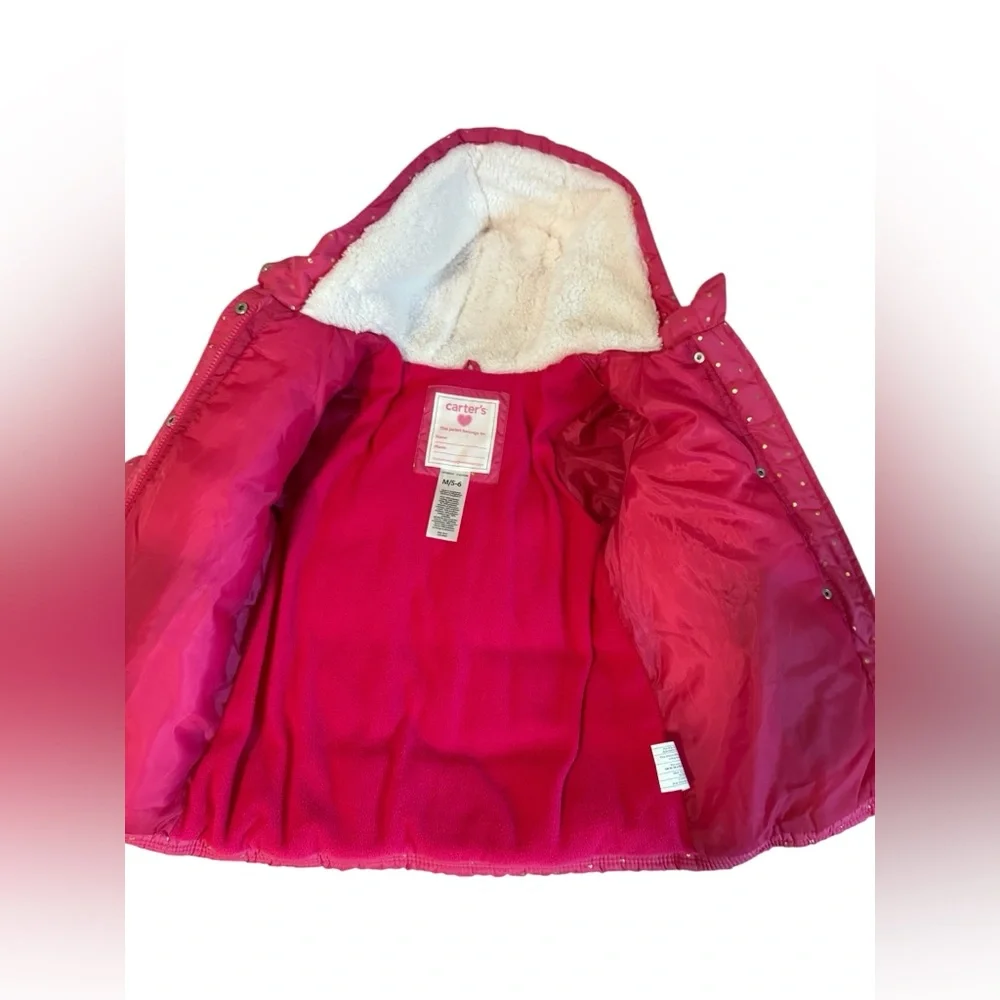 Carter’s Girls Pink Winter Coat & Snow Pants Set Size 5-6 Water-Resistant NWOT